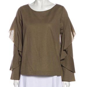 Dorothee Schumacher Olive Green L/S Knit Blouse